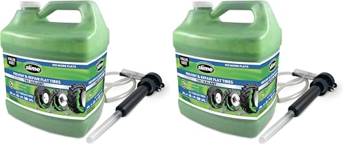 Slime 10206 Flat Tire Puncture Repair Sealant, Prevent and Repair, All Off-Highway Tubeless Tires, Non-Toxic, eco-Friendly, 1 Gallon jug (Pack of 2) - size: 1 Gallon (Pack of 2)