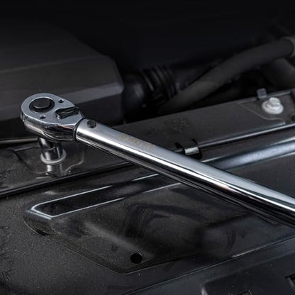 6-Piece 1-1/2" Drive Click Torque Wrench Set | 40-210Nm (±3% Accuracy), Includes CR-V Sockets (17/19/21/24mm) & 5" Extension Bar, 72-Tooth Ratchet, Master Torque Wrench Kit - size: 6pcs 1/2"