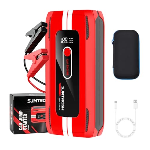 Car Jump Starter 5000A Peak, 12V Battery Booster Portable,59.2Wh Jump Pack | Jump Box Car Battery Charger(9L Gas/6L Diesel) with USB Ports, Jumper Cables,LED Light,Storage Case