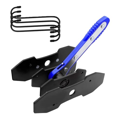 Brake Caliper Press Tool, 360 Degree Ratchet Caliper Piston Spreader | with 2 Extra Steel Plates, Heavy-Duty Brake Caliper Compression Tool with Caliper Hangers for Car, SUV, Truck (Blue)
