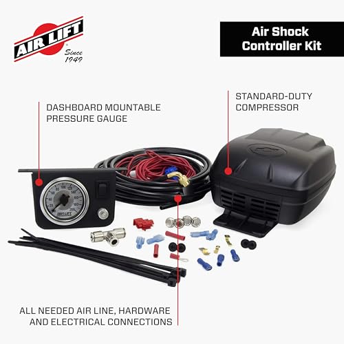 Air Lift Air Shock Controller Air Compressor and Pressure Gauge - 25804