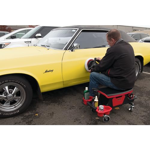 Performance Tool W85035 Heavy Duty Roller Mechanics Seat and Brake Stool with 4-Inch Rubber Swivel Casters Roll Over - style: Rolling Storage Garage Seat