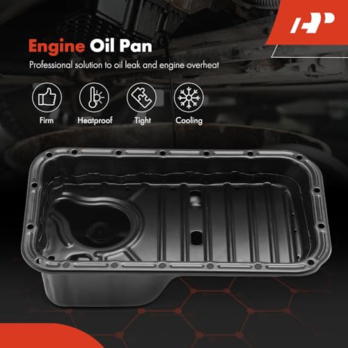 A-Premium Engine Oil Pan Sump with Drain Plug Compatible with Chevrolet Spark 2013 2014 2015, 1.2L, Replaces 25186958