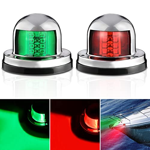 Nilight Marine Boat Navigation Light 2PCS 8LED Red Green LED Port Starboard Signals Bow Lights 12V Waterproof for Skeeter Yacht Pontoon Speedboat Sailboats Fishing Boats - color: 8LED Navigation Light-2Pcs