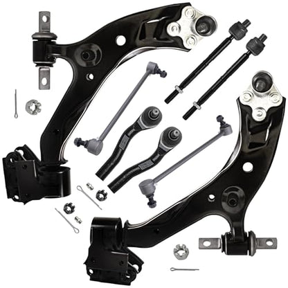 Detroit Axle - 8pc Front End Control Arms Kit for 2015-2016 Honda CR-V, 2 Lower Control Arms w/Ball Joint 4 Tie Rods 2 Stabilizer Sway Bars Replacement - size: 8CS48231/8PC