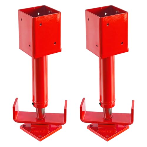 4" x 4" Adjustable Screw Jack Post, 15.5"-21.75" Height Range Shore House Jacks, Basement Floor Jacks for Leveling & Lifting, Structural Support, Joist Stabilization, 32,000 lb Max Load Capacity, 2PC - color: Red, size: 15.5-21.75" (2 Pack)