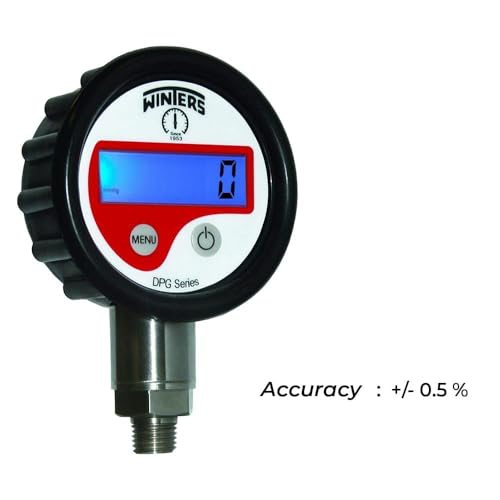 Digital Pressure Gauge (Range: 0-5,000 psi) Hydraulic Pressure Gauge | Rubber Boot, tire Pressure Gauge, Stainless Steel Socket, 2.5" Dial | Model: DPG223 DPG Series