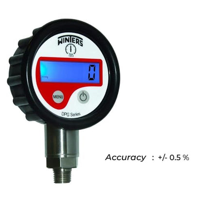 Digital Pressure Gauge (Range: 0-5,000 psi) Hydraulic Pressure Gauge | Rubber Boot, tire Pressure Gauge, Stainless Steel Socket, 2.5" Dial | Model: DPG223 DPG Series