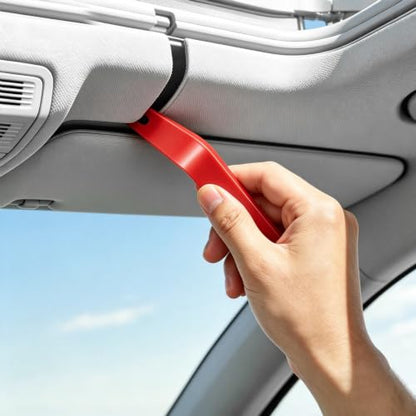 18Pcs Car Trim Removal Tool Kit Pry Tool Set, Panel Clip Pliers Door Panel Removal Tool Automotive Clip Removal Tool, Plastic Pry Tool Kit Auto with Valve Stem Caps for Car Interior Repair, Red - color: red
