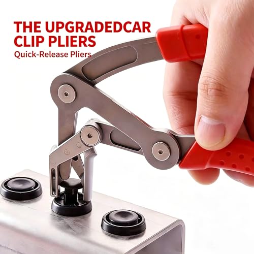 Car Clip Pliers, Panel Clip Removal Pliers,Spring-Loaded Fastener Rivet Remover for Auto Door Panels, Interior & Exterior Trim, Damage-Free Disassembly Tool, Rivets and Interior Panels