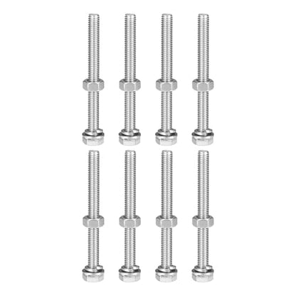 uxcell M6 x 65mm Hex Head Screws Bolts, Nuts, Flat & Lock Washers Kits, 304 Stainless Steel Fully Thread Hexagon Bolts 8 Sets - size: M6 x 65mm