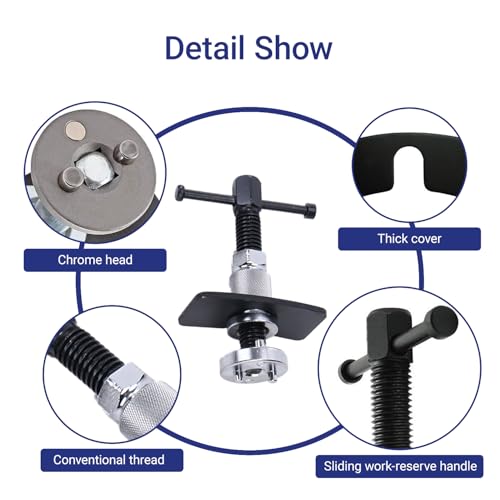 Automotive Brake Caliper Piston Rewind Kits Car Brake Piston Wind Back Tool, Right Handle Set Vehicle Compression Tool for Disk Pad Universal for RV SUV Truck