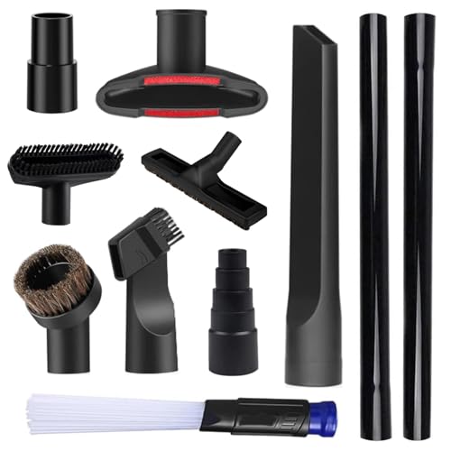 11 Pcs Universal vacuum brush attachment, vacuum accessories and attachments, 1 1/4 inch vacuum attachments for shop vac accessories, Floor Brush Vacuum Extension Wand Vacuum Hose Adapter - size: 11 Pcs