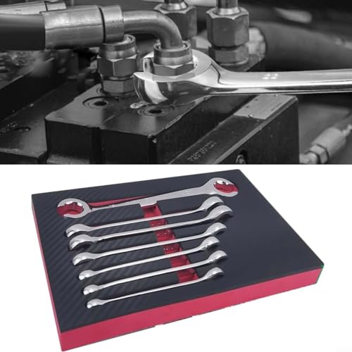 7PCS 6-21mm Double-End Metric Flare Nut Wrench Set in Chrome Vanadium Steel, for Automotive Fuel Brake Air Conditioning and Plumbing Jobs