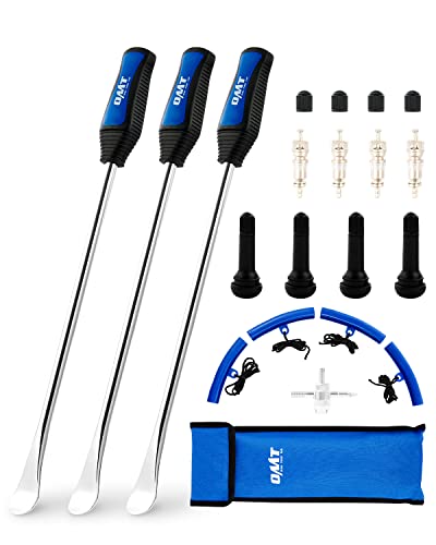 Orion Motor Tech 14.5" Tire Spoon Kit, 20pc Tire Changing Tool for Motorcycle Dirt Bike Lawn Tractor Bicycle, Motorcycle Tire Changer Tire Removal Tool with 4pc Rim Covers Valve Tool Valve Cores - size: 14.5"