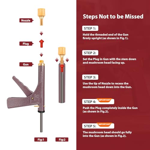 Tire Gun Puncture Repair Kit with Mushroom Plug - Complete Tire Plug Kit for Car, Motorcycle, Tractor, SUV, Truck & ATV - Portable Repair Tool Box