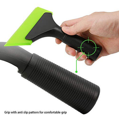 FOSHIO Small Squeegee with 5 Inch Green Rubber Blade Mini Wiper Window Tinting Tools for Mirror Glass Window Cleaner with Non-Slip Handle - color: Green