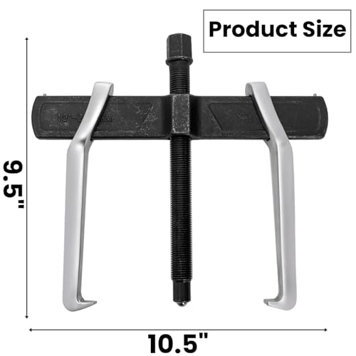 Tlence 2-Jaw Gear Puller, 10 Inch Two Claws Puller Tool, Adjustable Steel Bearing Pulling Device, Heavy Duty Removal Pulleys, Separate Lifting Device for Flywheel Industrial Use, DIY Projects