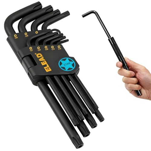 ELEAD 11-Piece Torx Star Allen Wrench Set with Extension Bar, Long Arm Torx Key Set T10-T50, Heat-Treated S2 Steel - style: 11PCS Torx Star