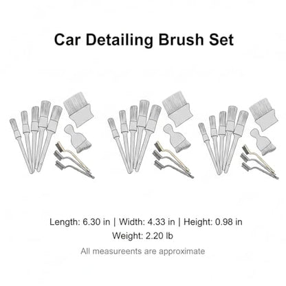 15-Piece Car Detailing Brush Set for Interior Vents, Dashboard Crevices & Console Gaps - Durable PP Plastic Cleaning Tool Kit - size: 6.3 x 4.33 x 0.98 in