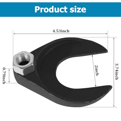 HZEL Car 48mm Inner CV Axle Puller Removal Tool with Nut, Vehicle Front Wheel Drive CV Joint Puller Adapter, Auto CV Joint Fork Attachment, Fits Slide Hammers with 5/8"-18 Threads - size: 48MM