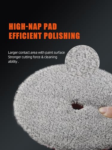 SPTA 10pcs Polishing Pads Kit, 7 Inches Large Size Buffing Pads, Car Foam Buffing Sponge Pads Kit with 5/8"-11 Backing Plate for Car Waxing Polishing