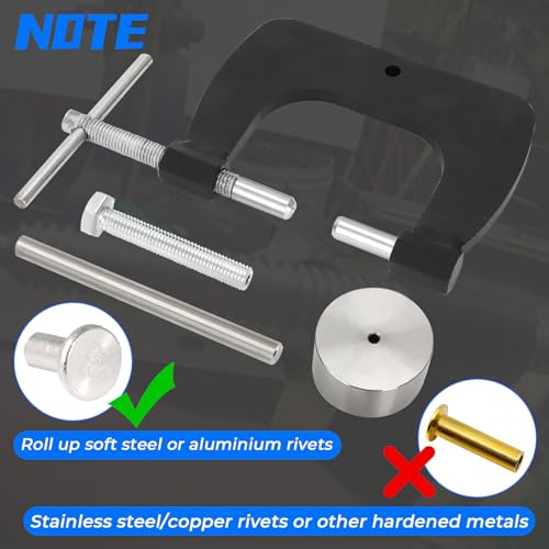 1/8" Semi Tubular Rivet Tool Kit with Column Rivet Tool | 50-Piece Kit for Tonka, Buddy L, Pinball Machines, Vent Windows & Coleman Gear Restoration - size: Add Column Rivet Tool