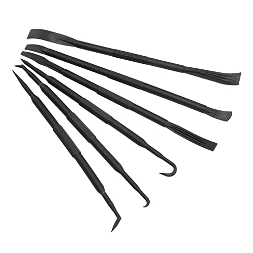 Pick And Hook Set,6PCS/Set Prying Hook Set Double Ended ABS Plastic Black for Removing O Ring Sealing Accessories Pry Kit Prying Hook Set Dual End Dis pry tool kit non marring pry