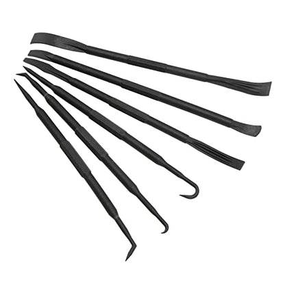Pick And Hook Set,6PCS/Set Prying Hook Set Double Ended ABS Plastic Black for Removing O Ring Sealing Accessories Pry Kit Prying Hook Set Dual End Dis pry tool kit non marring pry