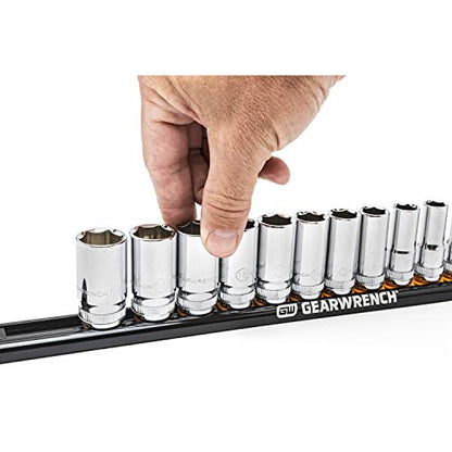 GEARWRENCH 3/8" Drive Magnetic Socket Rail Includes 14 Clips - 83127 - size: 3/8"