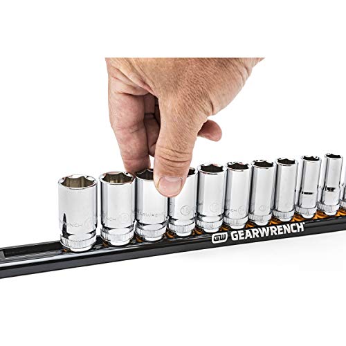 GEARWRENCH 1/4" Drive Magnetic Socket Rail Includes 14 Clips - 83126 - size: 1/4"