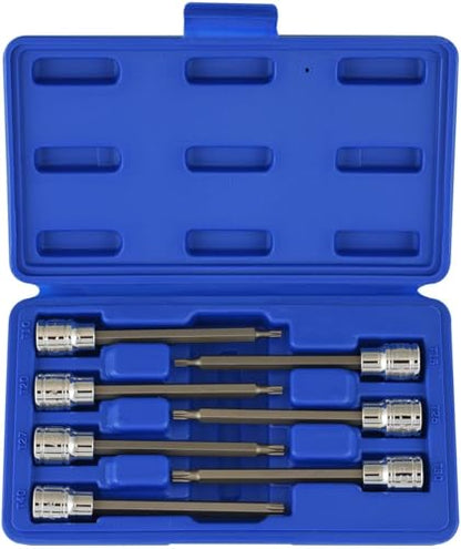 NEIKO 10080A 3/8” Drive Extra Long Torx Star Bit Socket Set | 7 Piece | T10 to T40 | 4-3/8” Length - size: 7 Piece, Extra-Long, style: Torx