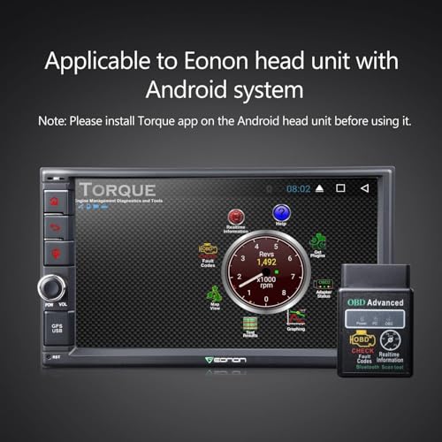Eonon V0056 OBD2 OBDII, Diagnostic Scanner, Bluetooth Scan Tool Adapter Only for Eonon Android Car Stereo