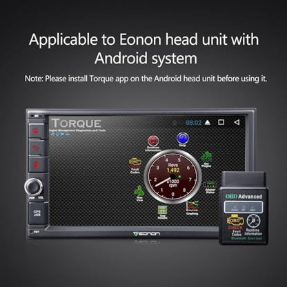Eonon V0056 OBD2 OBDII, Diagnostic Scanner, Bluetooth Scan Tool Adapter Only for Eonon Android Car Stereo