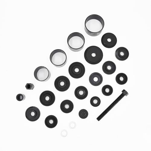 23pc Wheel Bearing Press Kit for Front Wheel Drive Bearing Removal & Installation, Wheel Bearing Puller Tool Set with Sliding Screws Universal Bushings Sleeves Storage Case