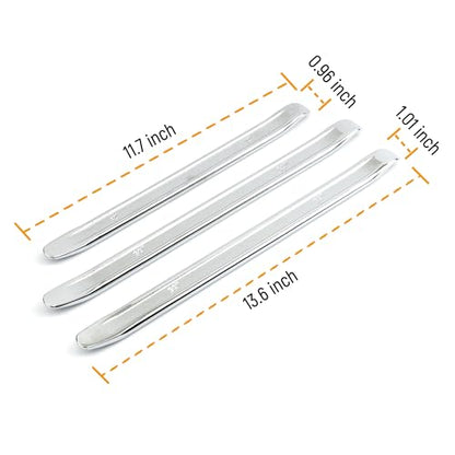 3-Piece Tire Iron Spoon, Tire Levers, Tire Tool, Tire Changing Tool 12 and 2x14 Inch, with roll-up Bag for Motorcycle Bike Lawn Mower ATV