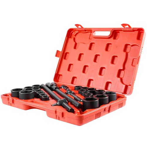 VEVOR Impact Socket Set, 3/4 Inches Socket Assortment, Drive Socket Set Impact Standard SAE (7/8 Inches to 2 Inches) & Metric Sizes (22 mm-50 mm), 27 Piece Standard Impact Sockets - style: 3/4" 27PCS