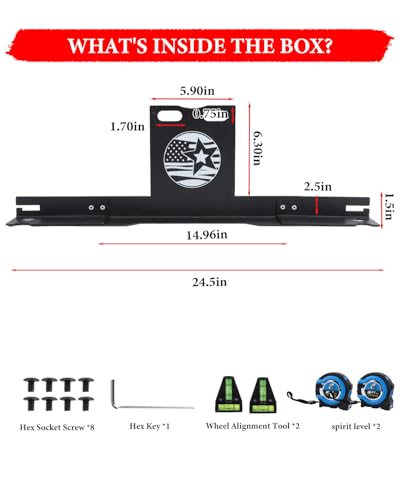 Wheel Alignment Tool Plates Kit for Home DIYers, Quick Front-End Toe Check | Without Removing Calipers, 2 Tape Measure, Detachable Automotive Alignment Tool for Most Cars, SUVs, Trucks, Jeeps & UTV/ATV