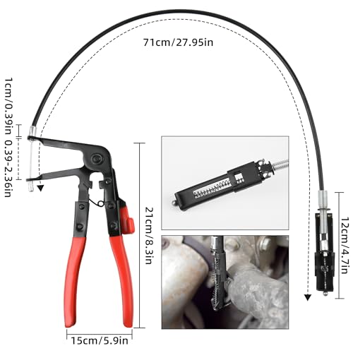 TOOLEAGUE 4Pcs Hose Clamp Pliers Set,Auto Repair Tool Kit | Long Reach Wire Spring Pliers, Hose Removal Tool Pinch Pliers for Car Repairing