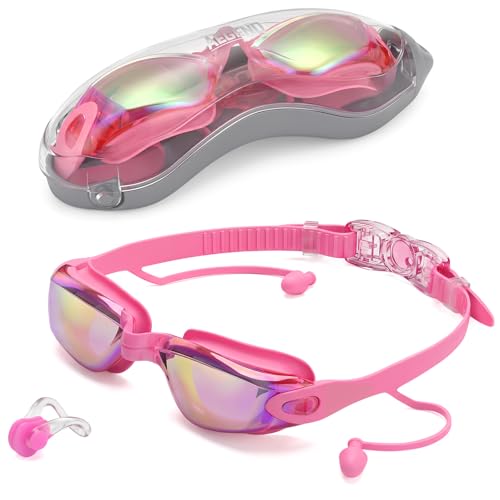 Aegend Swim Goggles, Swimming Goggles No Leaking Full Protect Adult Youth - color: Pink