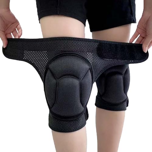 Knee Pads for Men Women Work, Gardening Kneeling Pad for Cleaning Floors, Cushion Kneepads for Flooring Crawling Painting Weeding, Concrete Kneepads for Adult and Elderly, Black M (1 pair) - color: Black, size: Medium