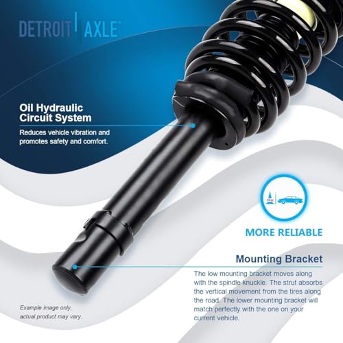 Detroit Axle - Struts Shocks for 2006 2007 2008 2009 2010 Hyundai Sonata Azera, 2 Front Struts with Coil Springs 2 Rear Shock Absorbers Replacement Suspension Kit - size: 4AQ47271-V1/ strut shock kit