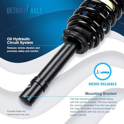 Detroit Axle - Struts Shocks for 2006 2007 2008 2009 2010 Hyundai Sonata Azera, 2 Front Struts with Coil Springs 2 Rear Shock Absorbers Replacement Suspension Kit - size: 4AQ47271-V1/ strut shock kit