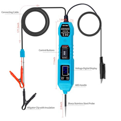 Automotive Test Light 3.5–36V DC Power Probe Tester, Car Circuit Tester with LCD Display, Voltage & Continuity Tester for Vehicle Wiring, Fuse & Battery Diagnosis