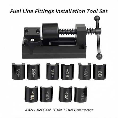 Fuel Line Fittings Installation Tool Set with 4AN 6AN 8AN 10AN 12AN Connector, Auto Hose Pipe Fuel Line Installation/Removal Tool Kit, AN Hose Fitting Connect/Disconnect Tools