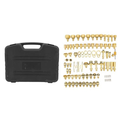 77PCS Automotive AC Leak Detection Kit, Brass Air Conditioning Leak Test Tool Set with Connectors, Portable A/C Leak Tester Repair Kit for Car, Truck and Vehicle AC Systems