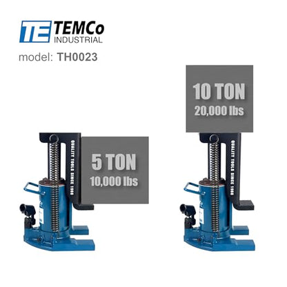 TEMCo Hydraulic Container/Machine Toe Jack (5-10 Ton) Lift Capacity TH0023 - size: 5 Ton Toe / 10 Ton Top Capacity