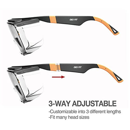 DEX FIT Safety Glasses Over Eyeglasses SG210 - Anti-Fog & Scratch Resistant Z87.1 Certified, Adjustable Temples, Side Shields, UV Protection, Clear Lens PPE for Men & Women; Black & Red, 6 Pack - color: Black/Red - Clear, size: 6 Pack