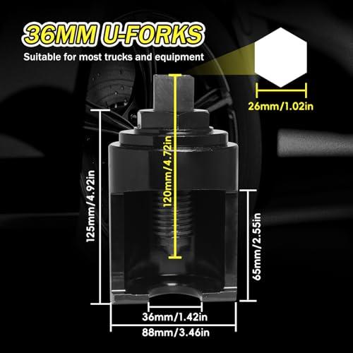 Truck Ball Joint Separator, 36mm Forks Ball Joint Puller, Heavy Duty Universal Ball Joint Removal Tool, 1 Pc Molding, Top Bead Design Suitable for Truck, Semi-Truck and Bus