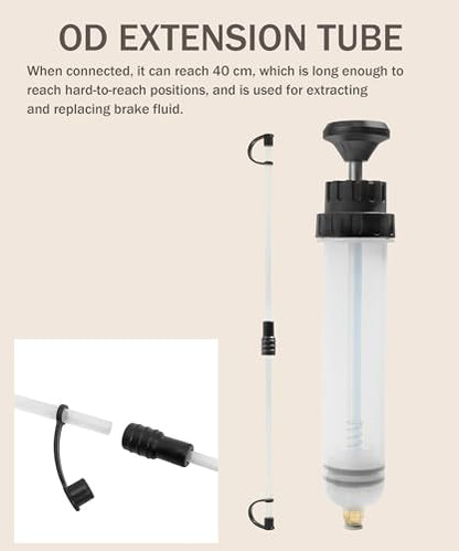 bylikeho Oil Extractor,Fluid Extractor,Car Accessories Auto Syringe Pump Automotive Fluid Syringe Pump Manual Suction Vacuum Fuel for Power Steering Transmission Gear Oil & Brake Fluid Transfers